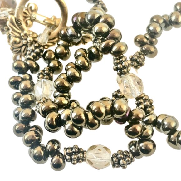 Necklace Bronze Beads by Original Designs REVERSIBLE with Pendant New - Picture 14 of 15